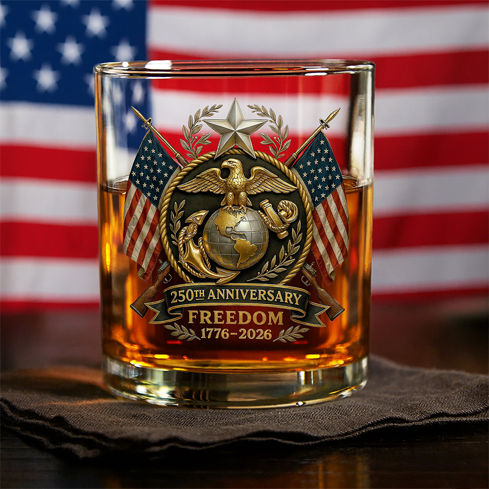 Bald Eagles 250th Anniversary Freedom 1776 2026 Whiskey Glass Fourth Of July Gift For WIne Drinkers