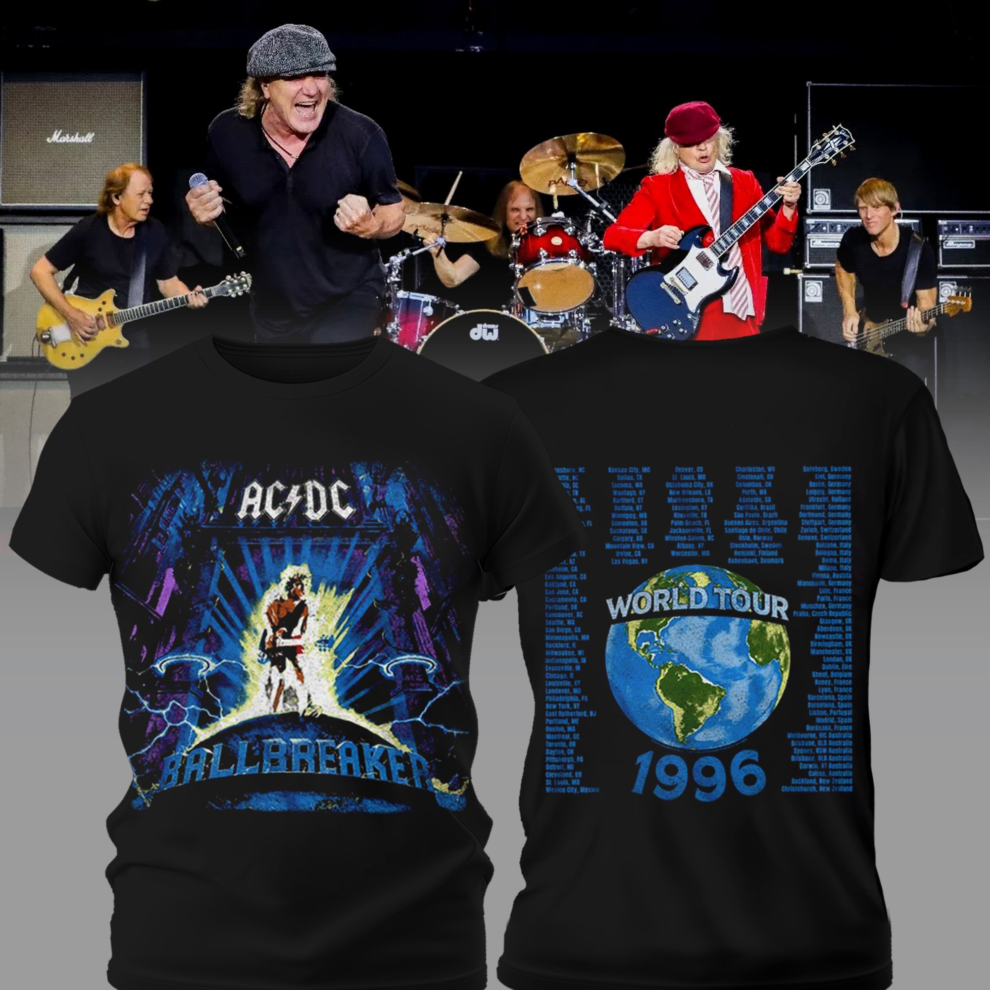 Ball Breaker 1996 Tour T-Shirt Power Up ACDC Tour Merch Gift For Concert Lover
