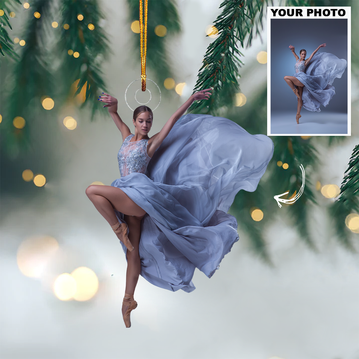 Ballet Dancers Personalized Photo Mica Ornament Customized Your Photo Ornament Christmas