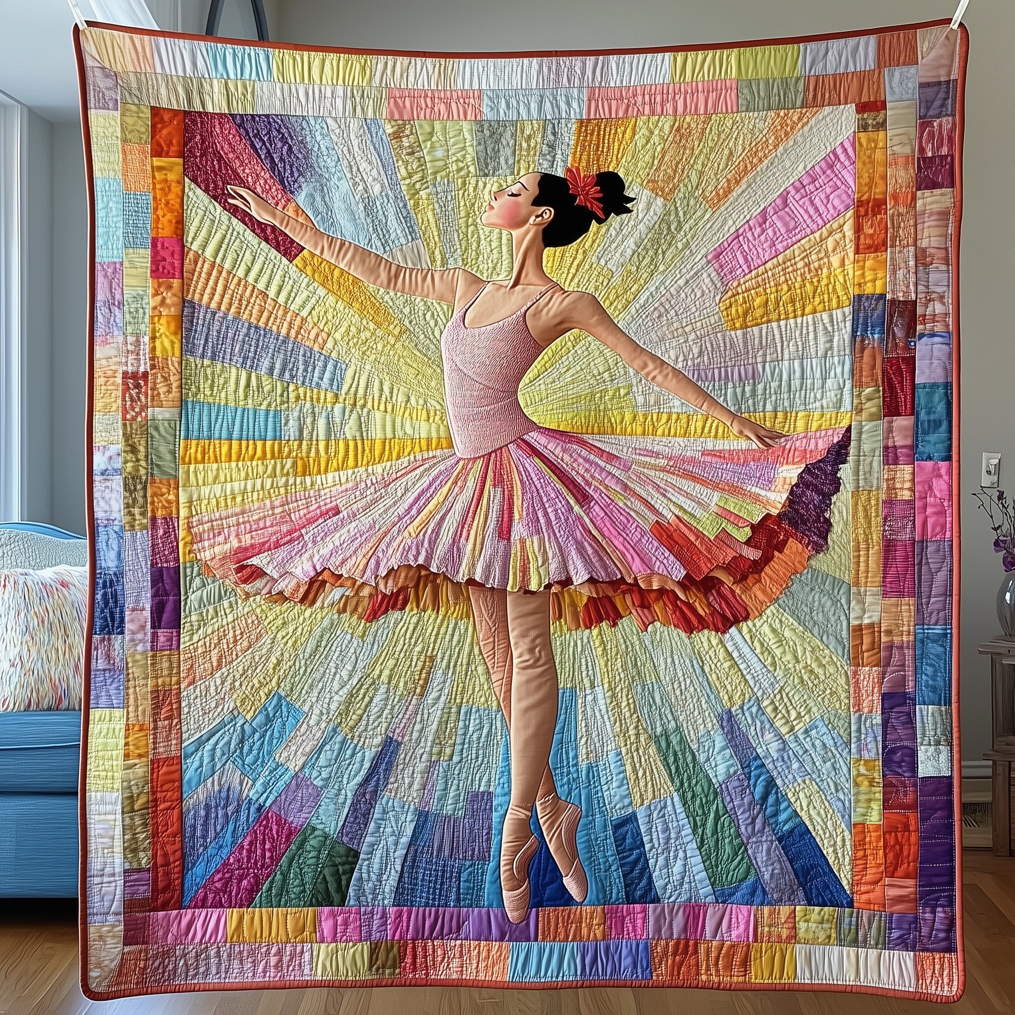 Ballet Dream Quilt Elegant Pink Dress Ballerina Quilted Blanket Inspiring Creativity Best Gift Ideas