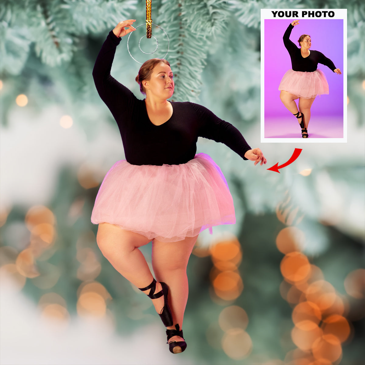 Ballet Dreams Personalized Photo Mica Ornament Christmas Gift For Ballet Members Sport