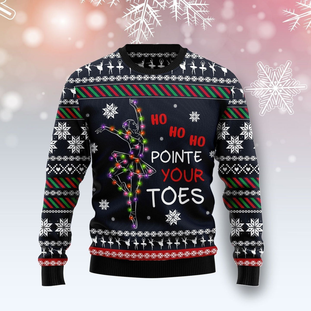 Ballet Pointe Your Toes Ugly Christmas Sweater Cozy Winter Clothing Gifts For Ballet Dancers