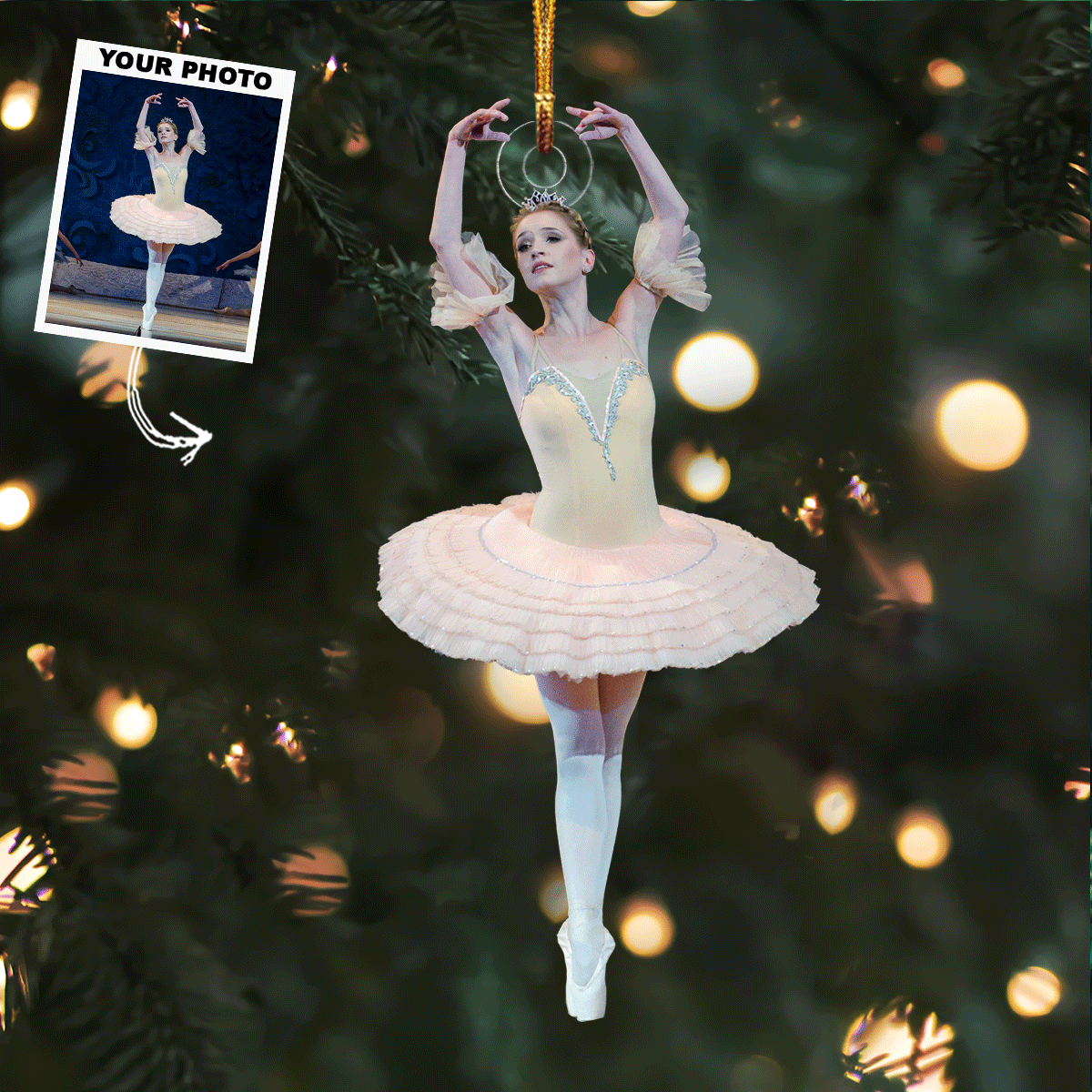 Ballet Swan Personalized Photo Mica Ornament Christmas Gift For Ballet Lovers