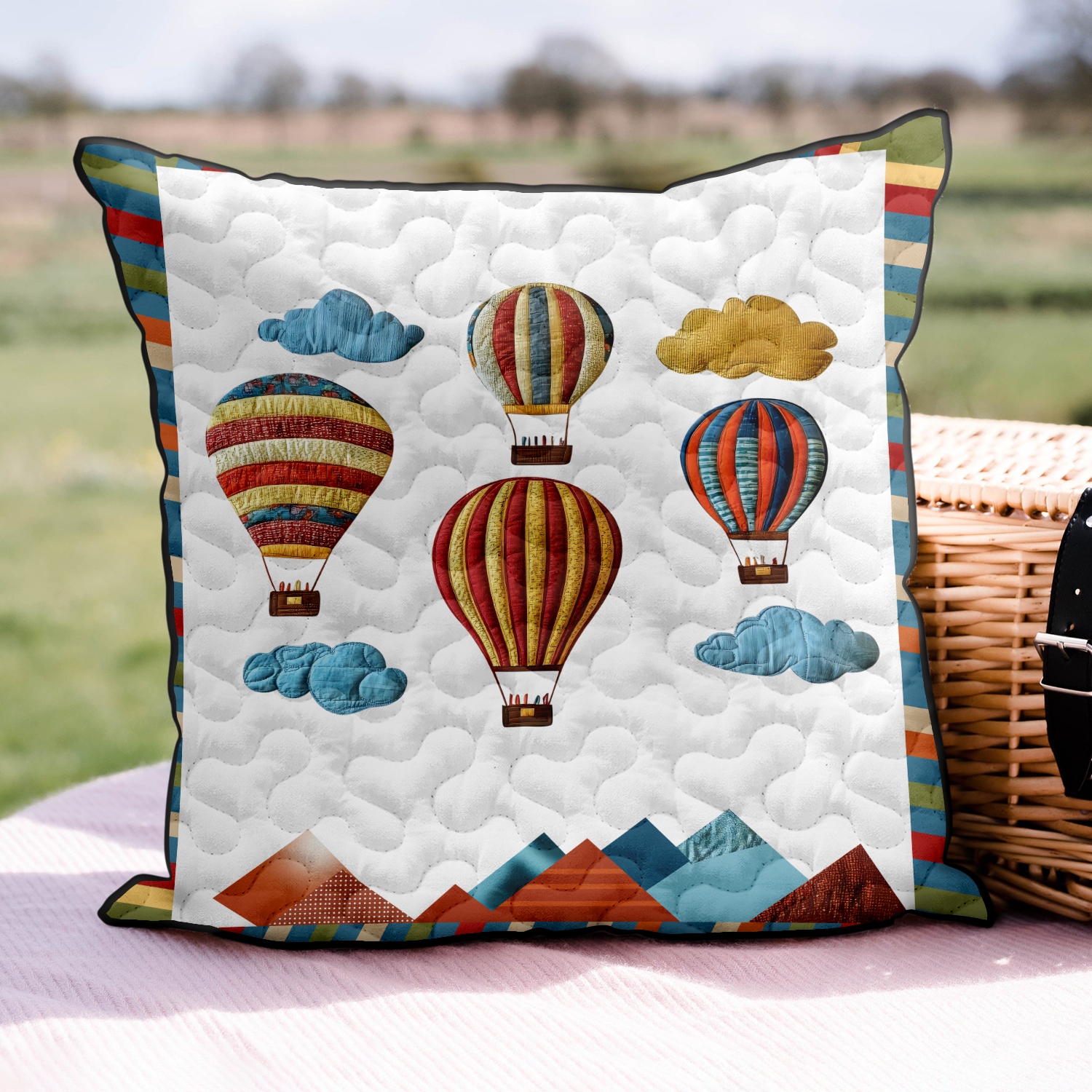 Balloon Breeze Quilted Pillow Case Decorative Throw Pillow Covers Good Family Gifts