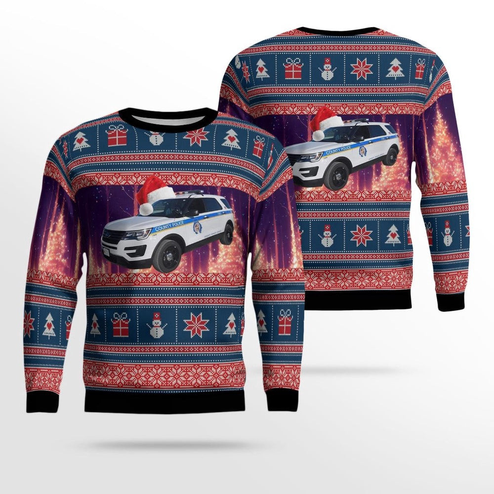 Baltimore County Police Department Maryland AOP Ugly Sweater Xmas Unisex Sweater Christmas Gifts for Men Women