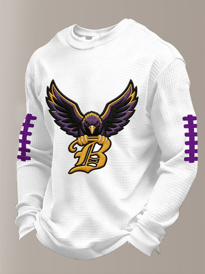 Baltimore Football BR Waffle Long Sleeve Shirt Ravens Merch Game Day Clothing Dad Gifts