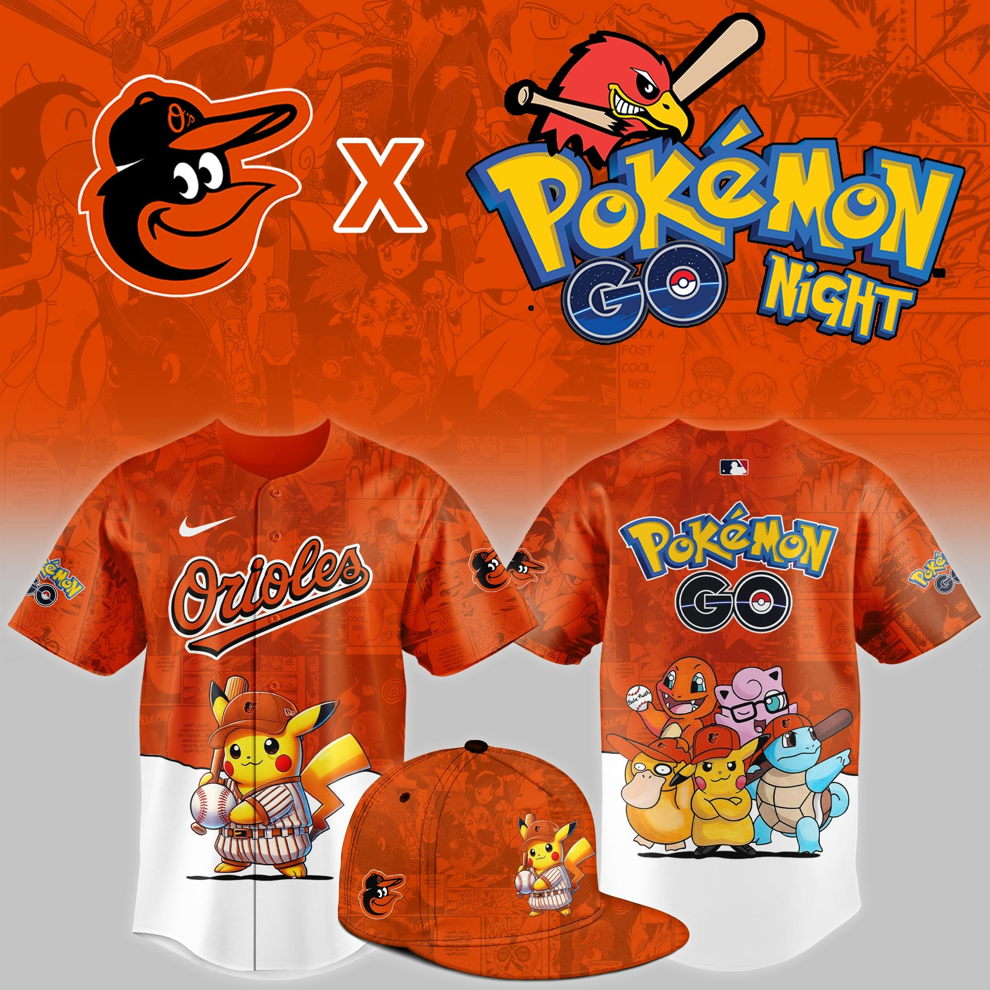 Baltimore Orioles 2025 Pokemon GO Night Limited Jersey Presents For Baseball Fans