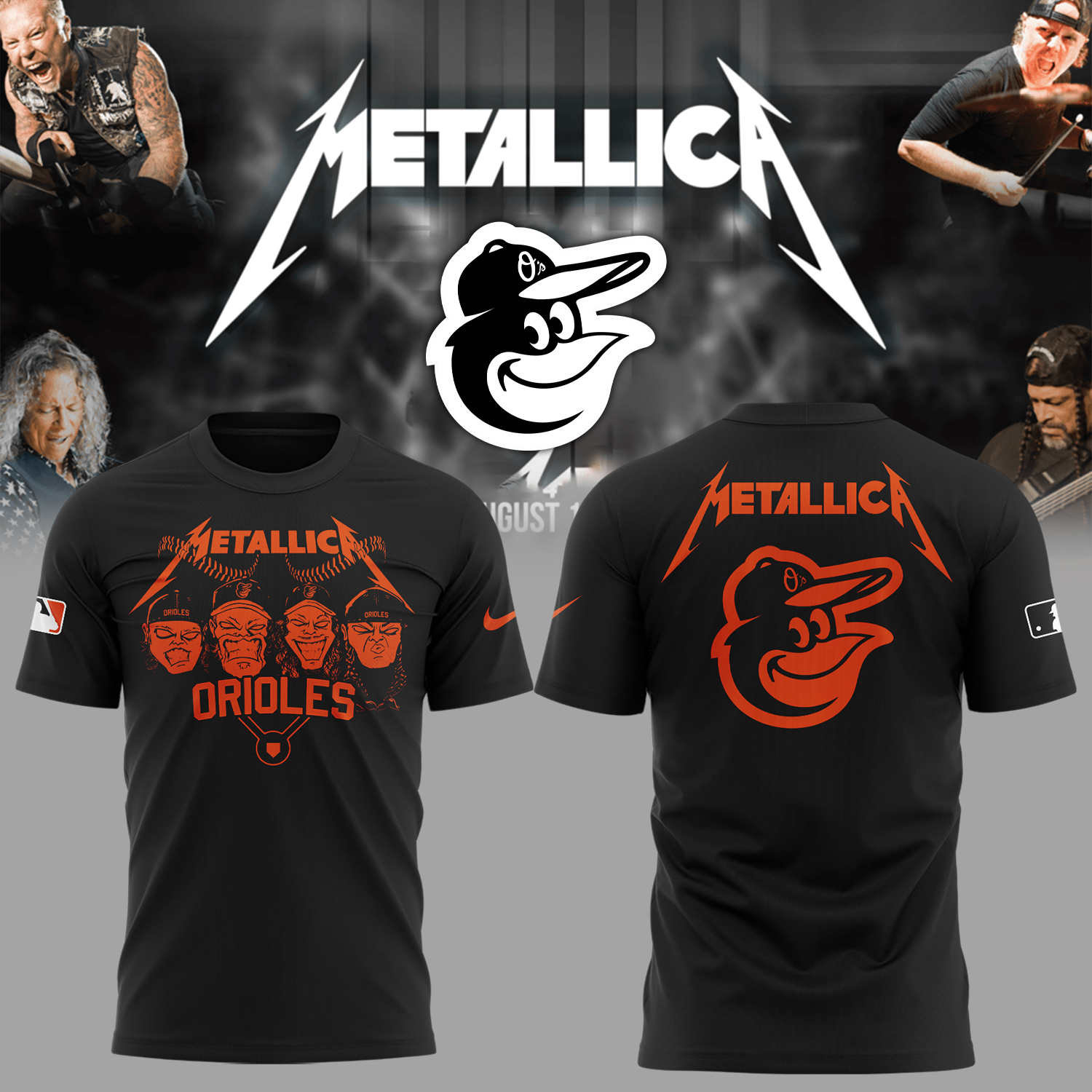 Baltimore Orioles Baseball Metallica Night Black T-Shirt Baseball Coach Gift Ideas