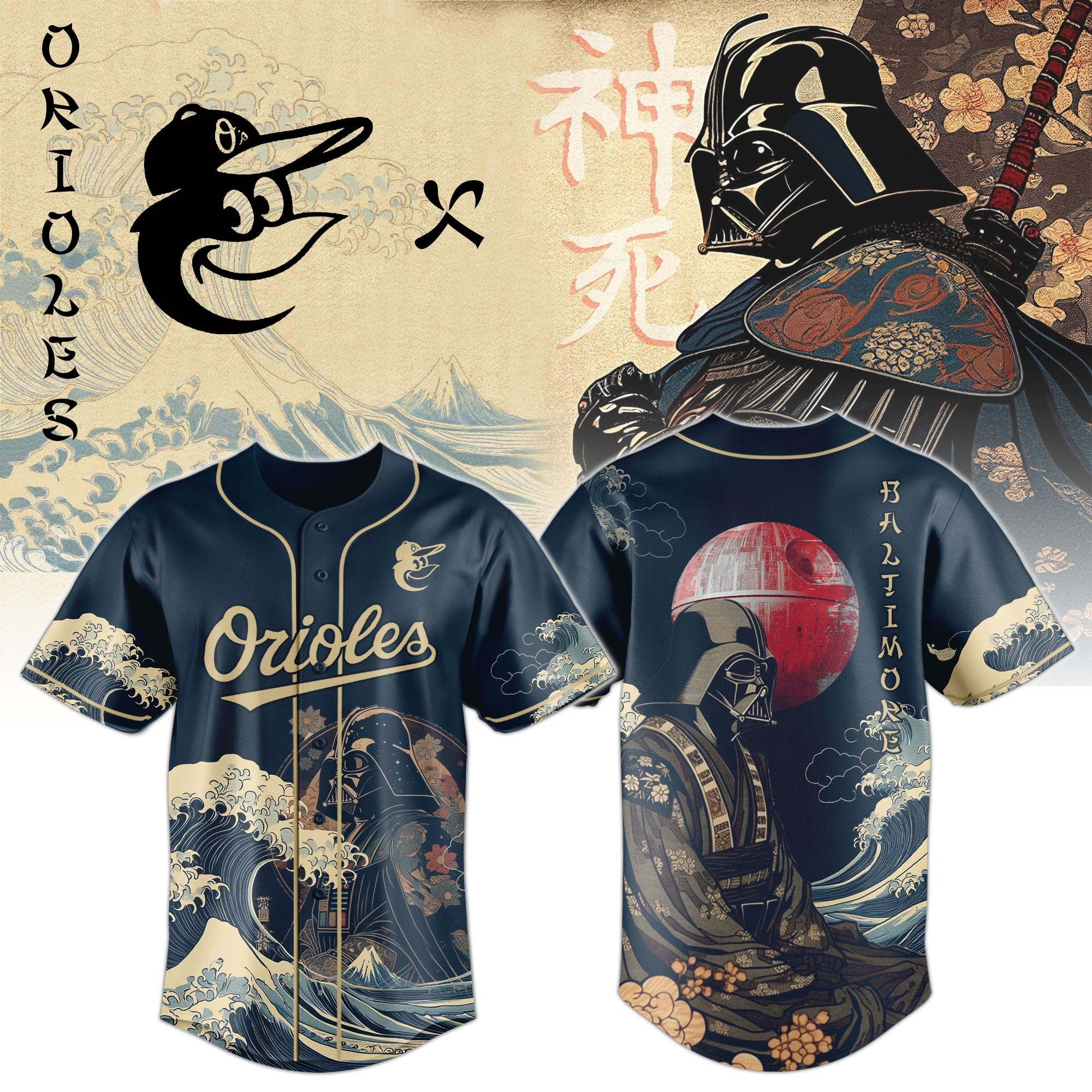 Baltimore Orioles Darth Vader Baseball Jersey Japan Edition 2025 Gift For MLB Fans
