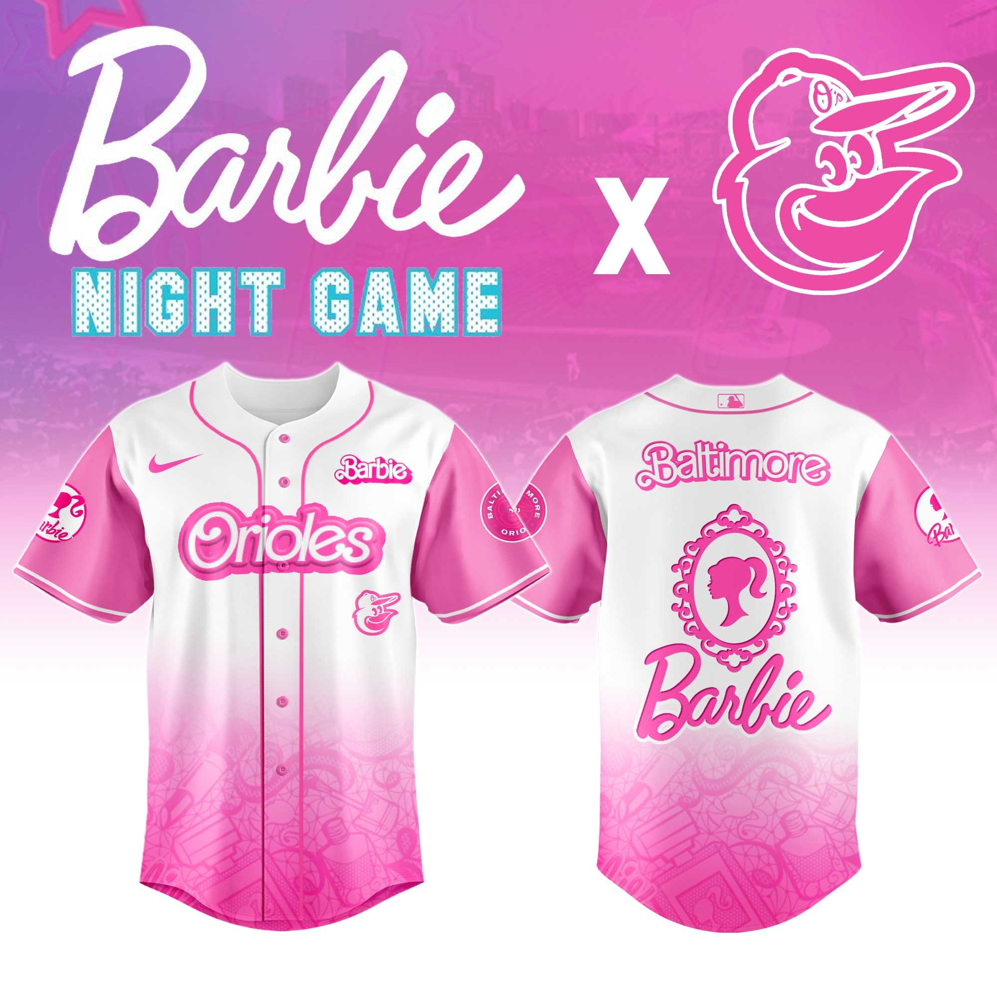 Baltimore Orioles MLB x Barbie Night Game Jersey 2025 Unique Gifts For Baseball Fans