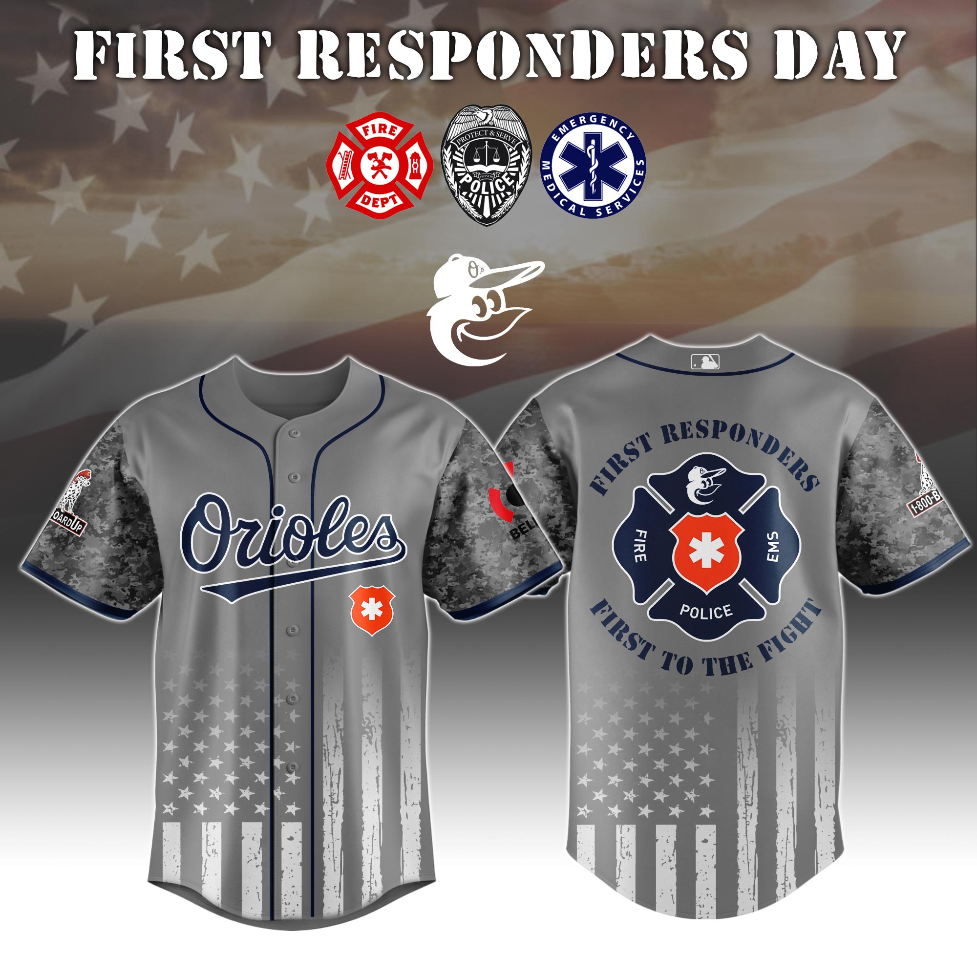Baltimore Orioles MLB x First Responders Jersey 2025 Gift For Baseball Fans