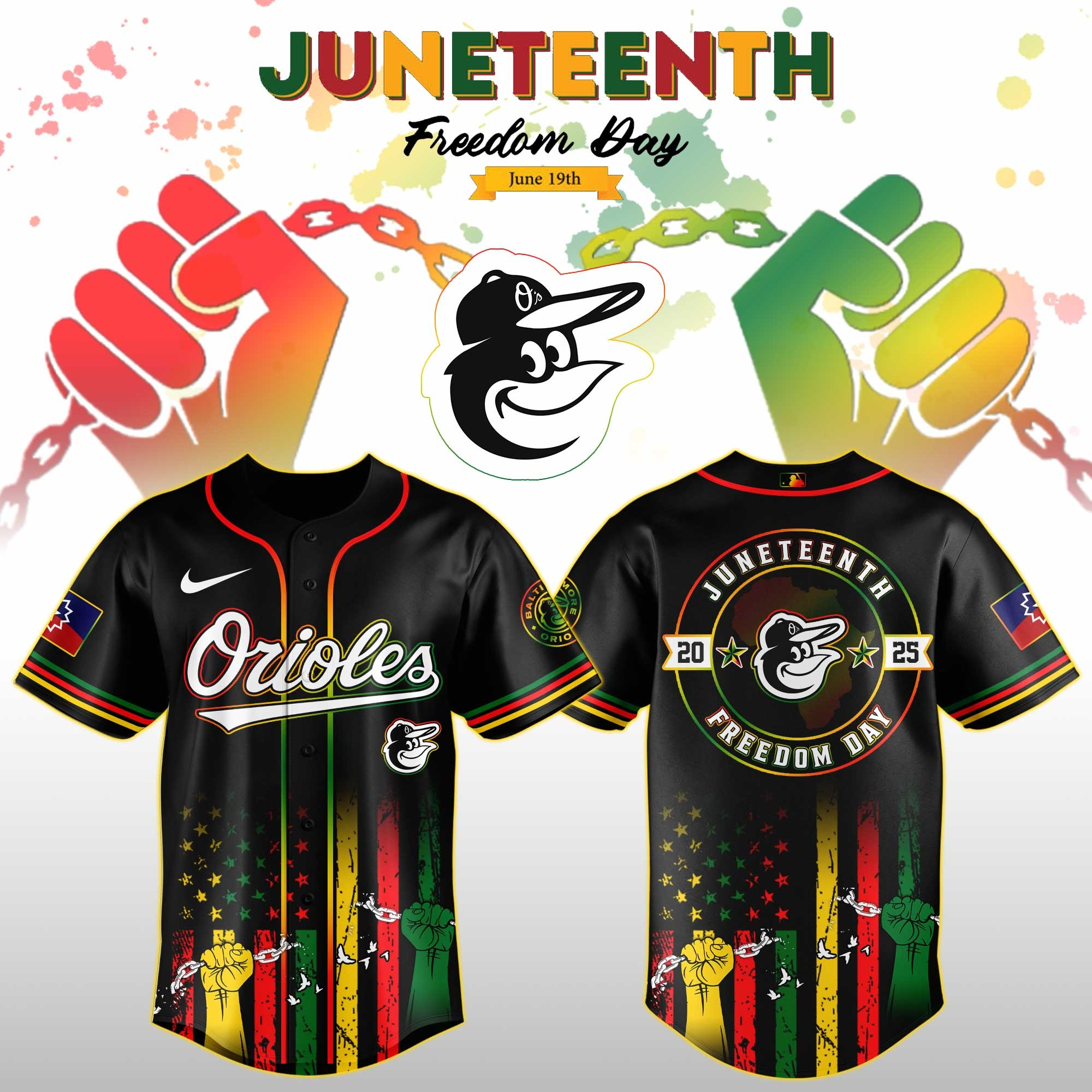 Baltimore Orioles MLB X Juneteenth Day Jersey Edition Jersey 2025 Best Gift For Sport Fans