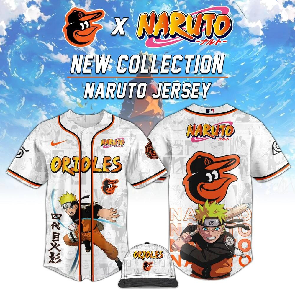 Baltimore Orioles MLB x Naruto Baseball Jersey Best Gifts For Baseball Lovers
