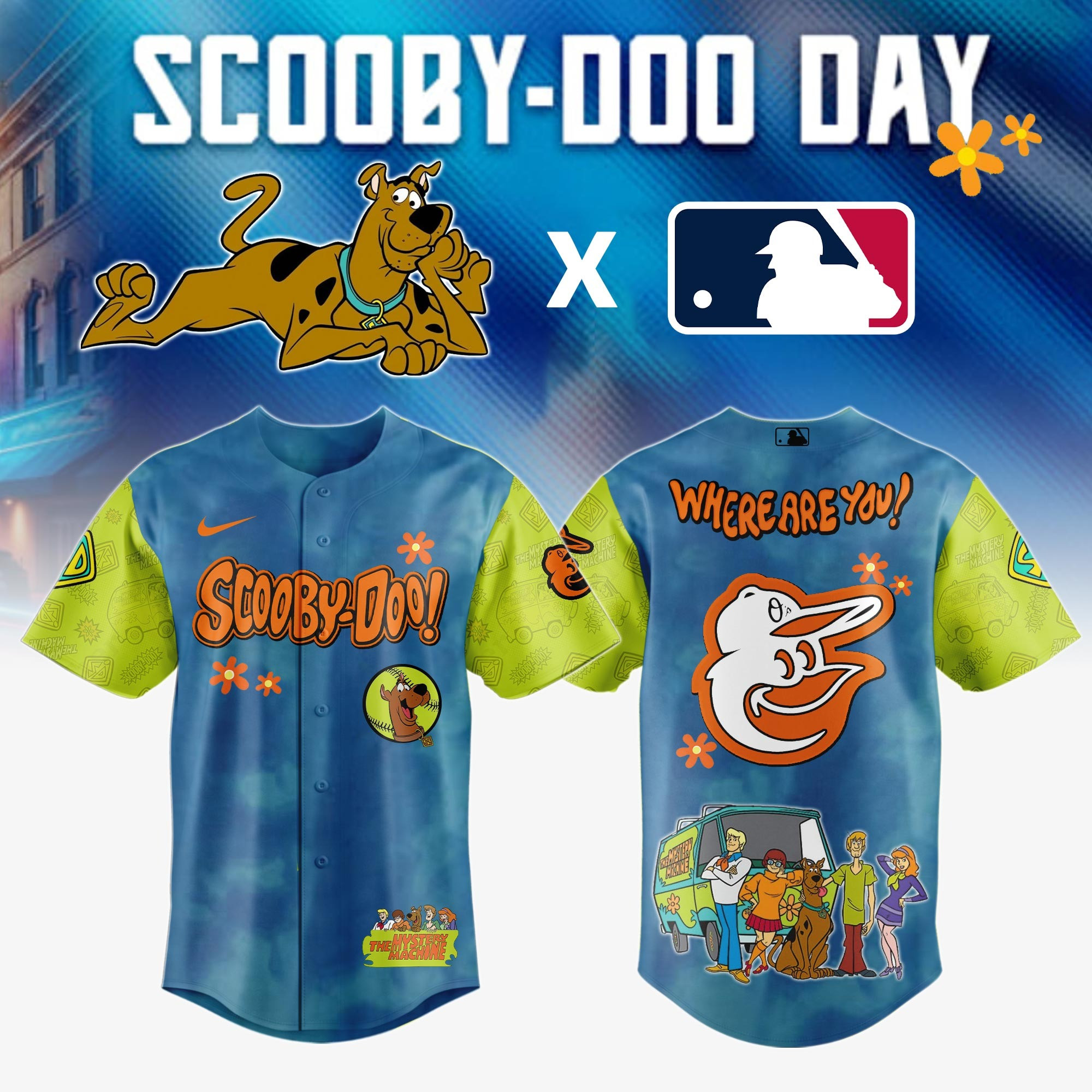 Baltimore Orioles MLB x Scooby Doo Jersey Best Gifts For Baseball Fans