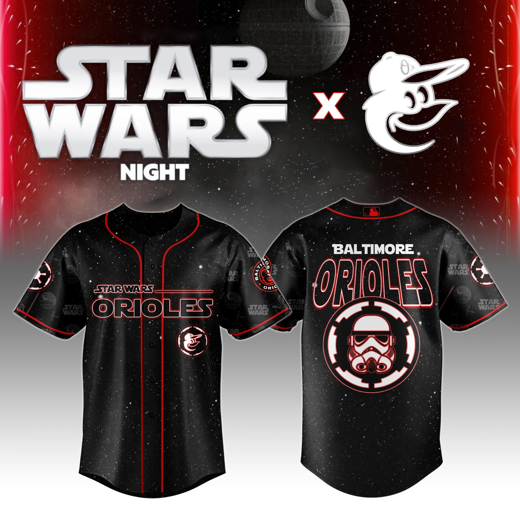 Baltimore Orioles MLB x Star Wars Night Jersey 2025 Best Gifts For Baseball Fans