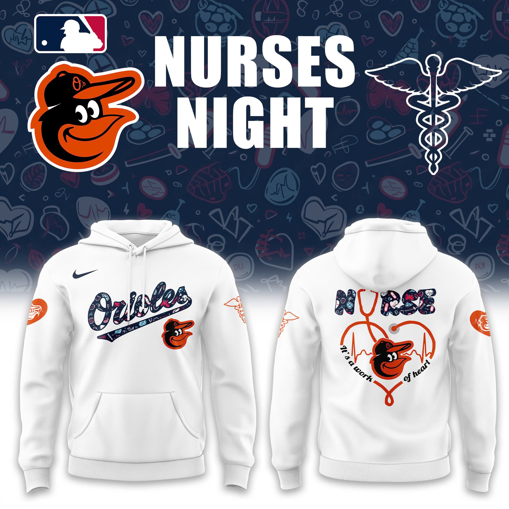 Baltimore Orioles NURSES NIGHT Hoodie Gifts For Baseball Fans