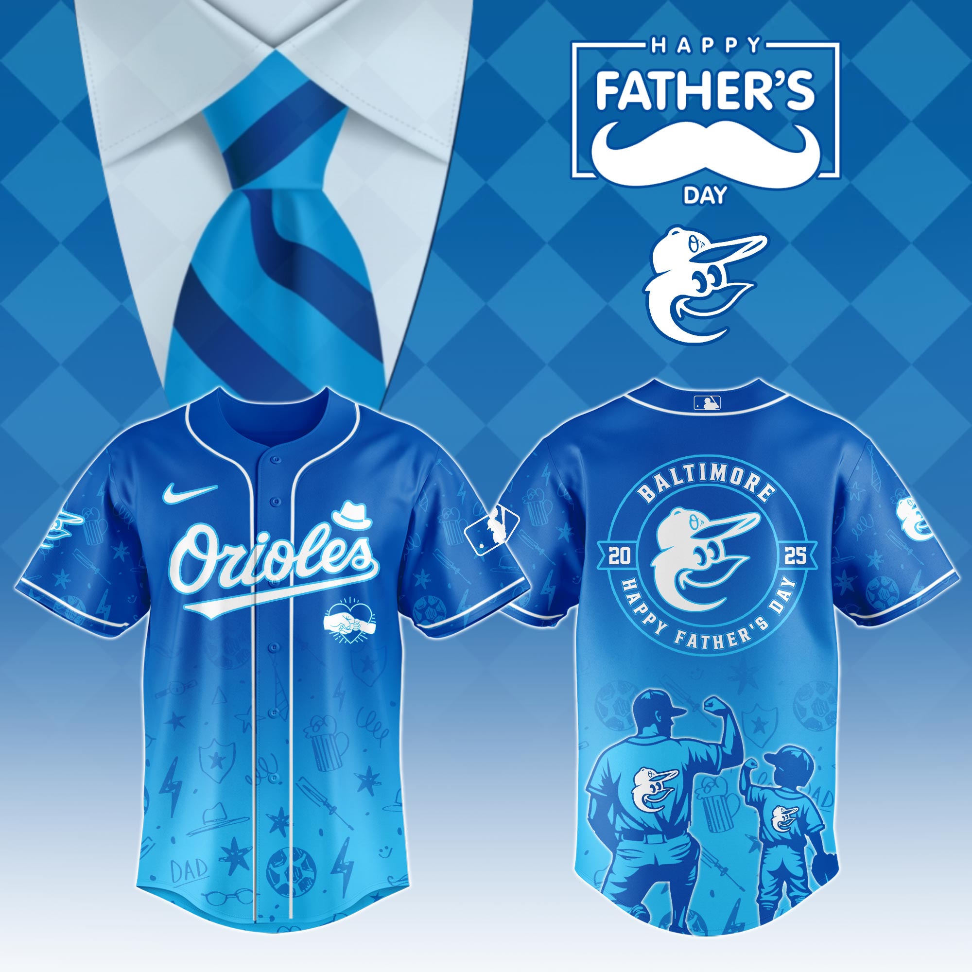 Baltimore Orioles Special Father's Day Jersey Baseball Coach Gift Ideas