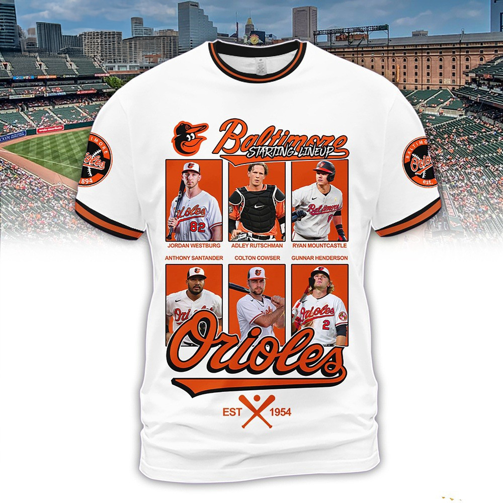 Baltimore Orioles Starting Lineup Est 1954 Shirt Gifts For Baseball Fans