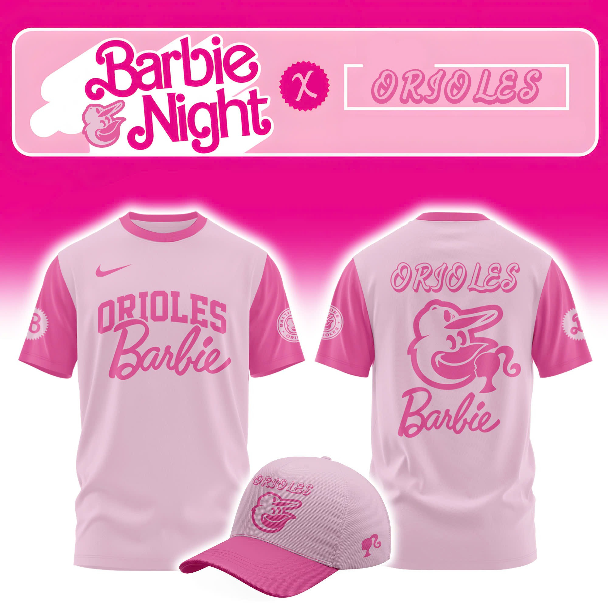 Baltimore Orioles x Barbie New Style T-Shirt Cool Baseball Gifts
