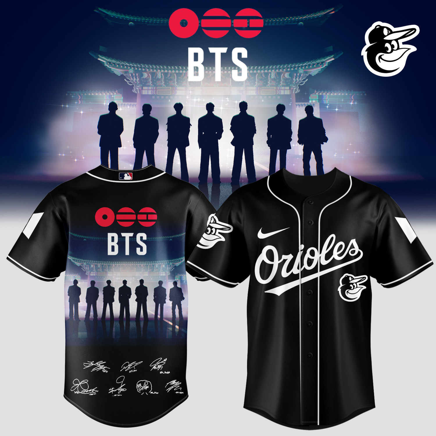 Baltimore Orioles x BTS World Tour 2026 Jersey 2026 MLB Playoffs Merch BTS Lover Gift Ideas