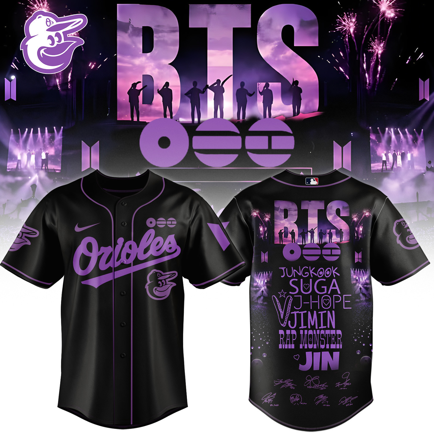 Baltimore Orioles x BTS World Tour 2026 Jersey 2026 MLB Playoffs Merch Gift For Brother