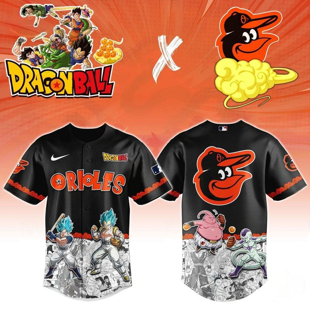 Baltimore Orioles x Dragon Ball Baseball Jersey Baseball Team Gift Ideas