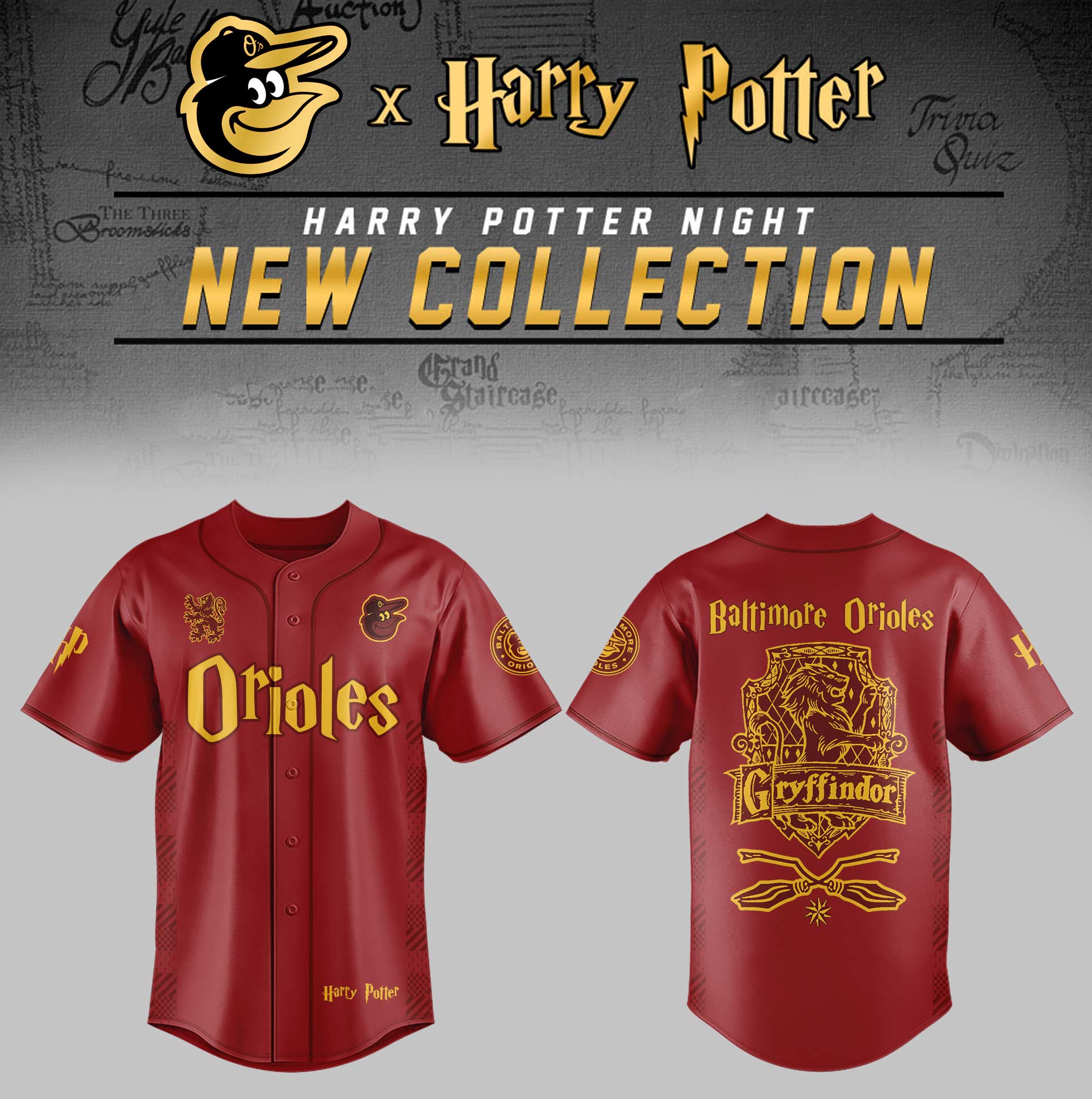 Baltimore Orioles x Harry Potter Night Gryffindor House Jersey Baseball Father's Day Gifts