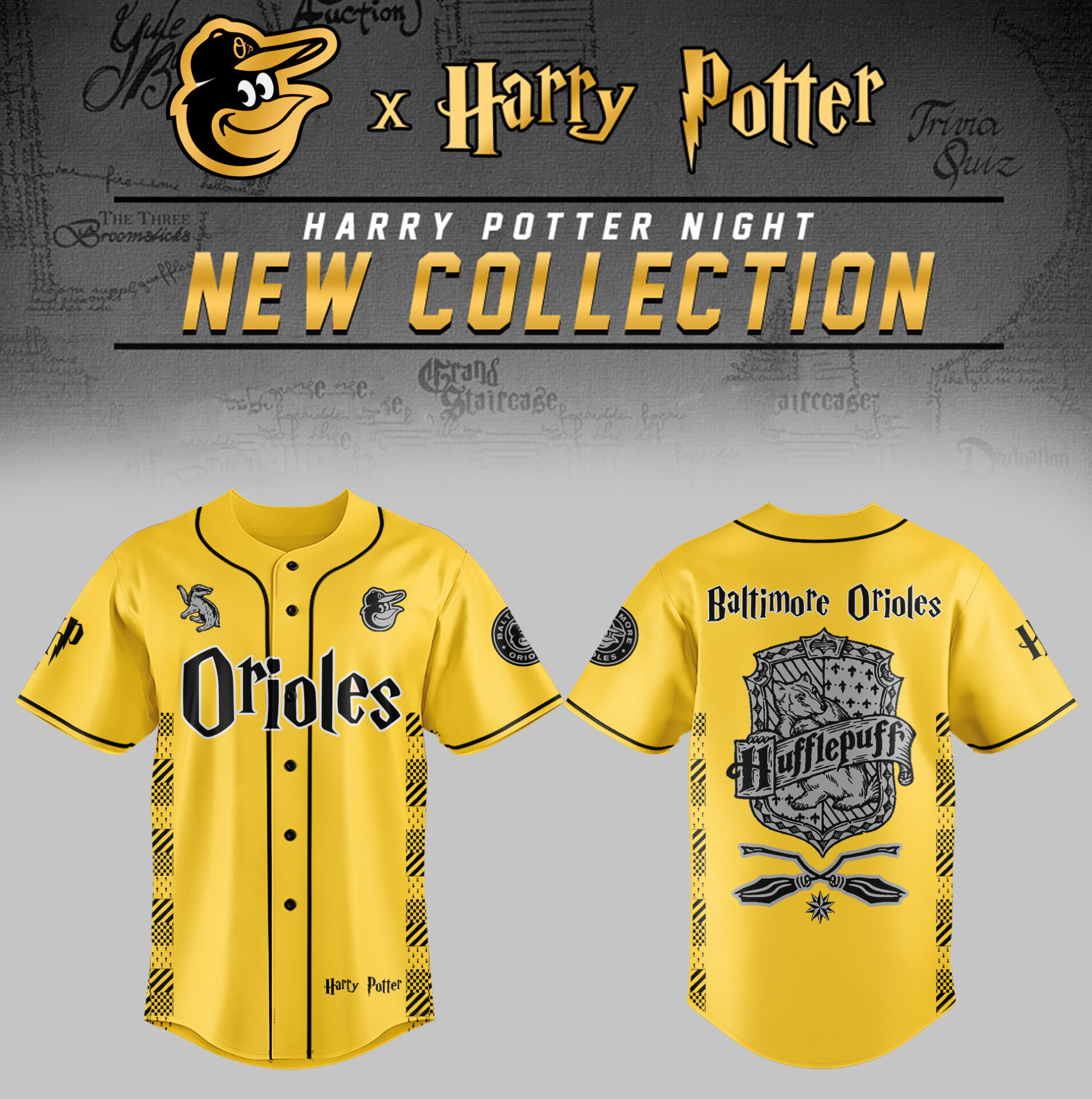 Baltimore Orioles x Harry Potter Night Hufflepuff House Jersey Gifts For Baseball Players