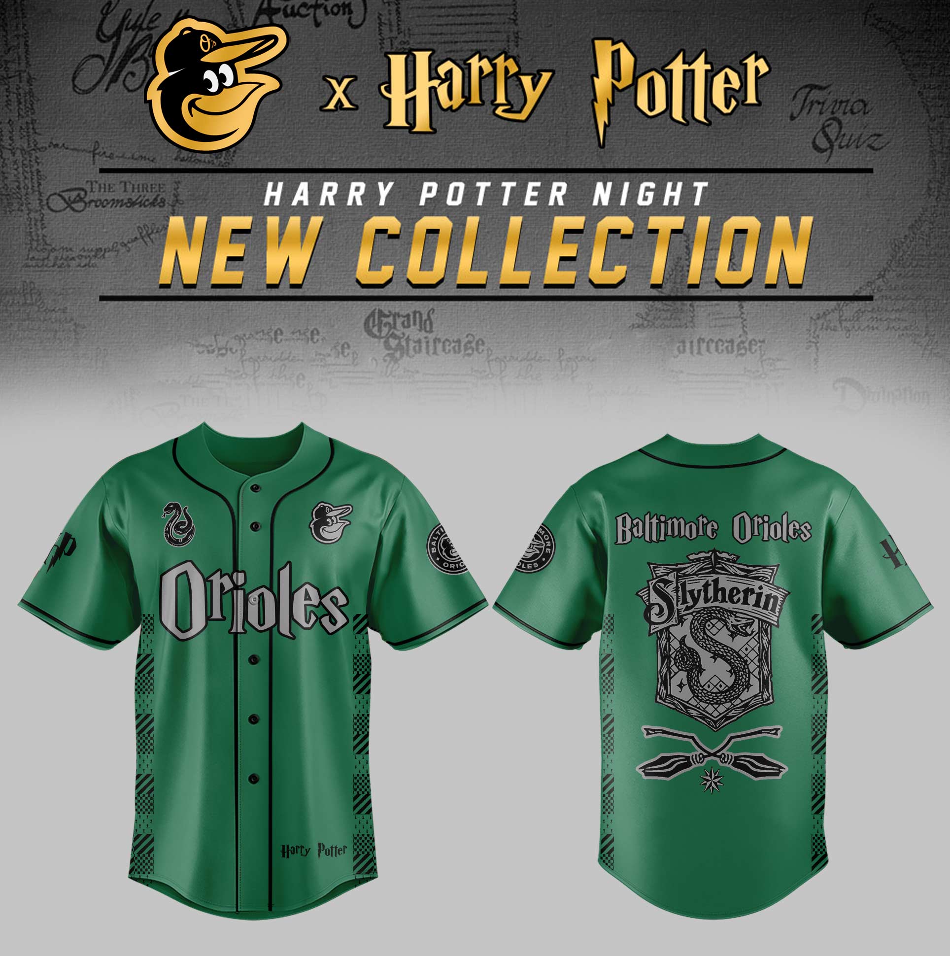 Baltimore Orioles x Harry Potter Night Slytherin House Jersey Baseball Gifts Idea