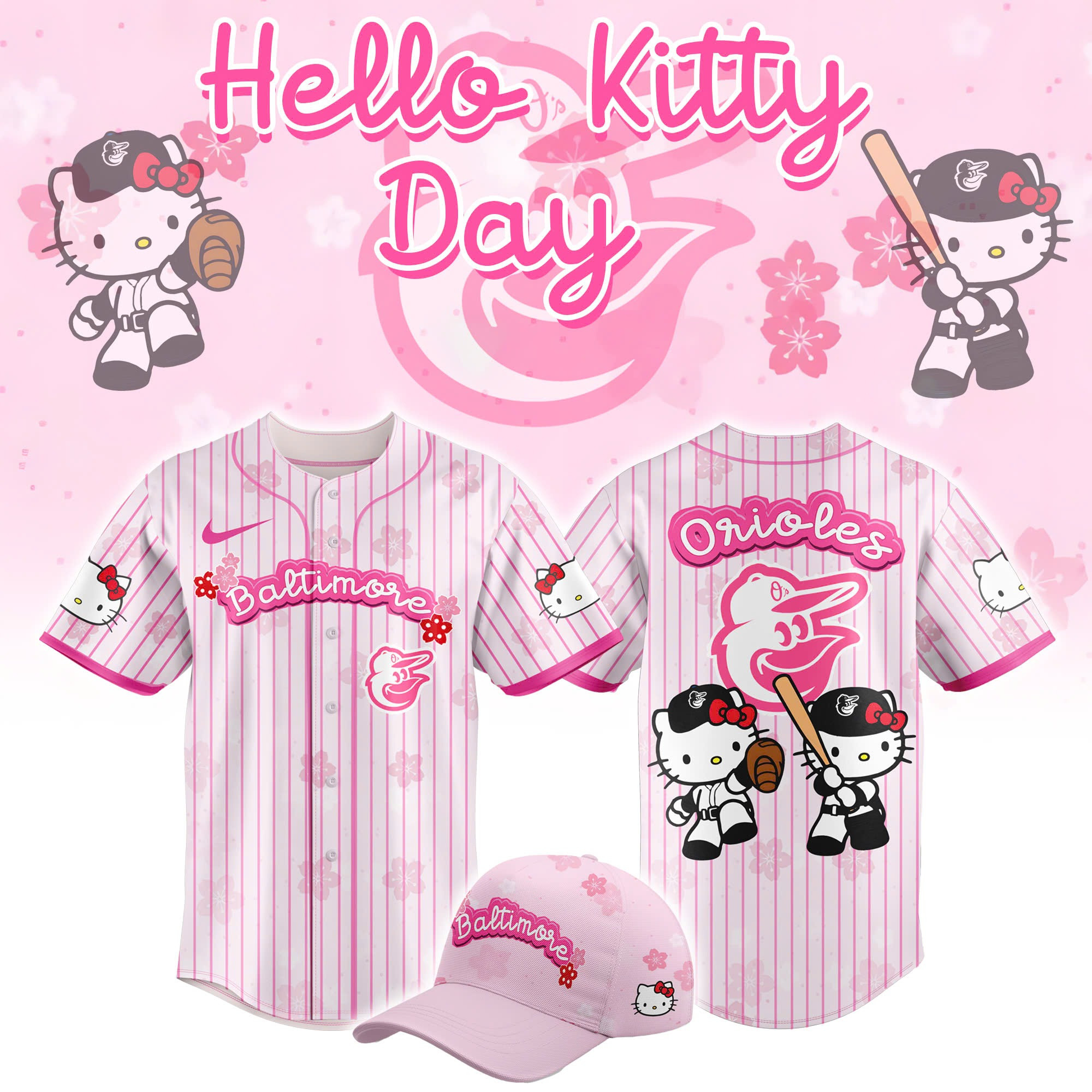 Baltimore Orioles x Hello Kitty Version 2025 Jersey Best Gifts For Baseball Fans