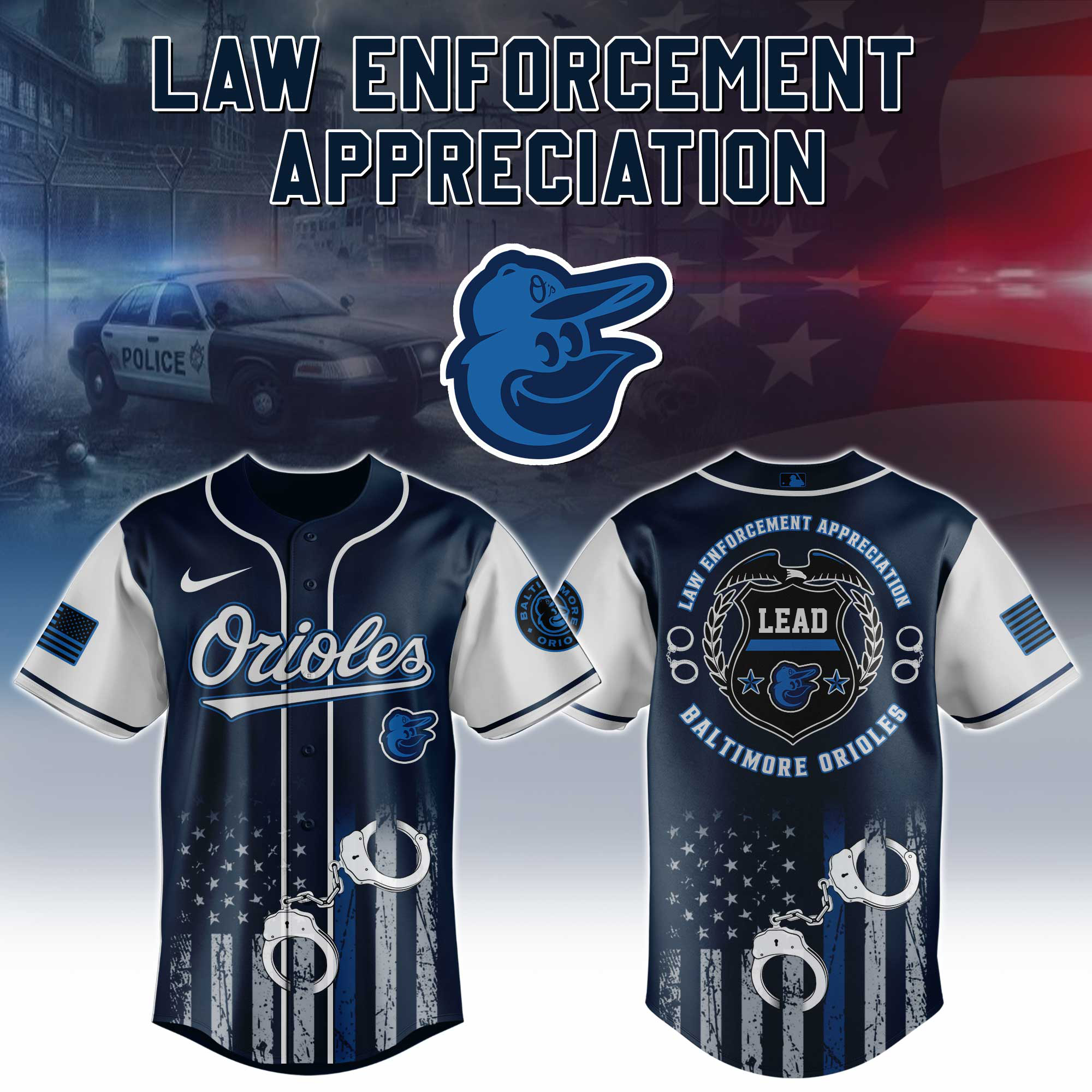 Baltimore Orioles x Law Enforcement Appreciation Day Jersey Baseball Fan Gifts