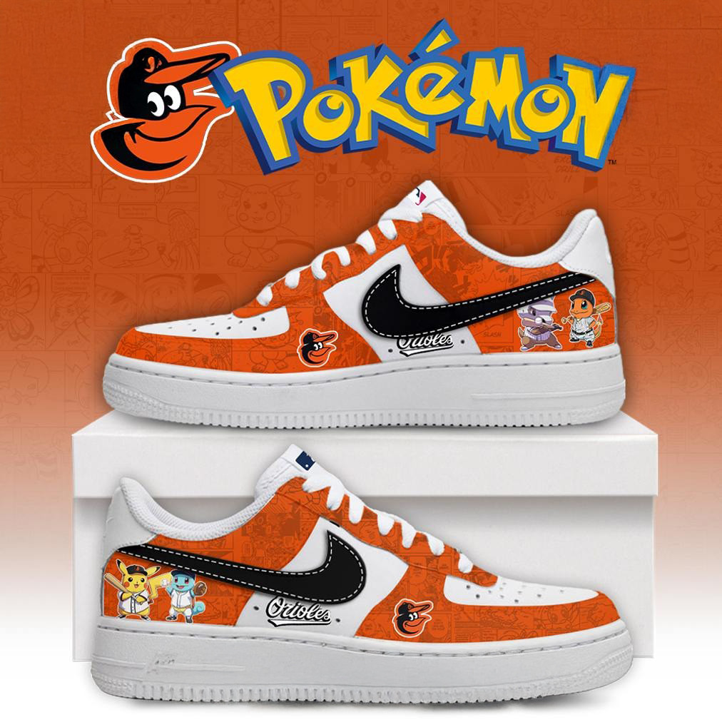 Baltimore Orioles x Pokemon Go Special Edition Air Force 1 Cool Baseball Gifts