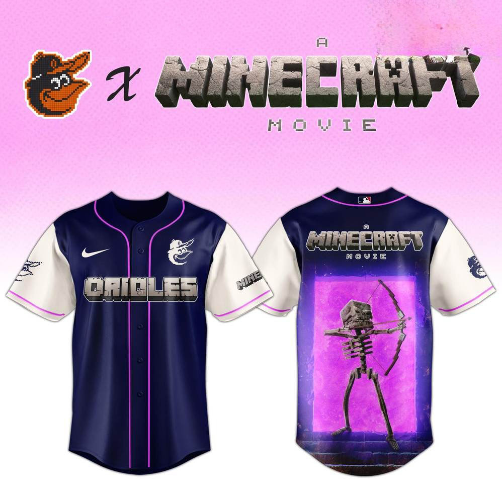 Baltimore Orioles x Skeleton A Minecraft Movie Special Baseball Jersey Best Gift For Golfer Dad