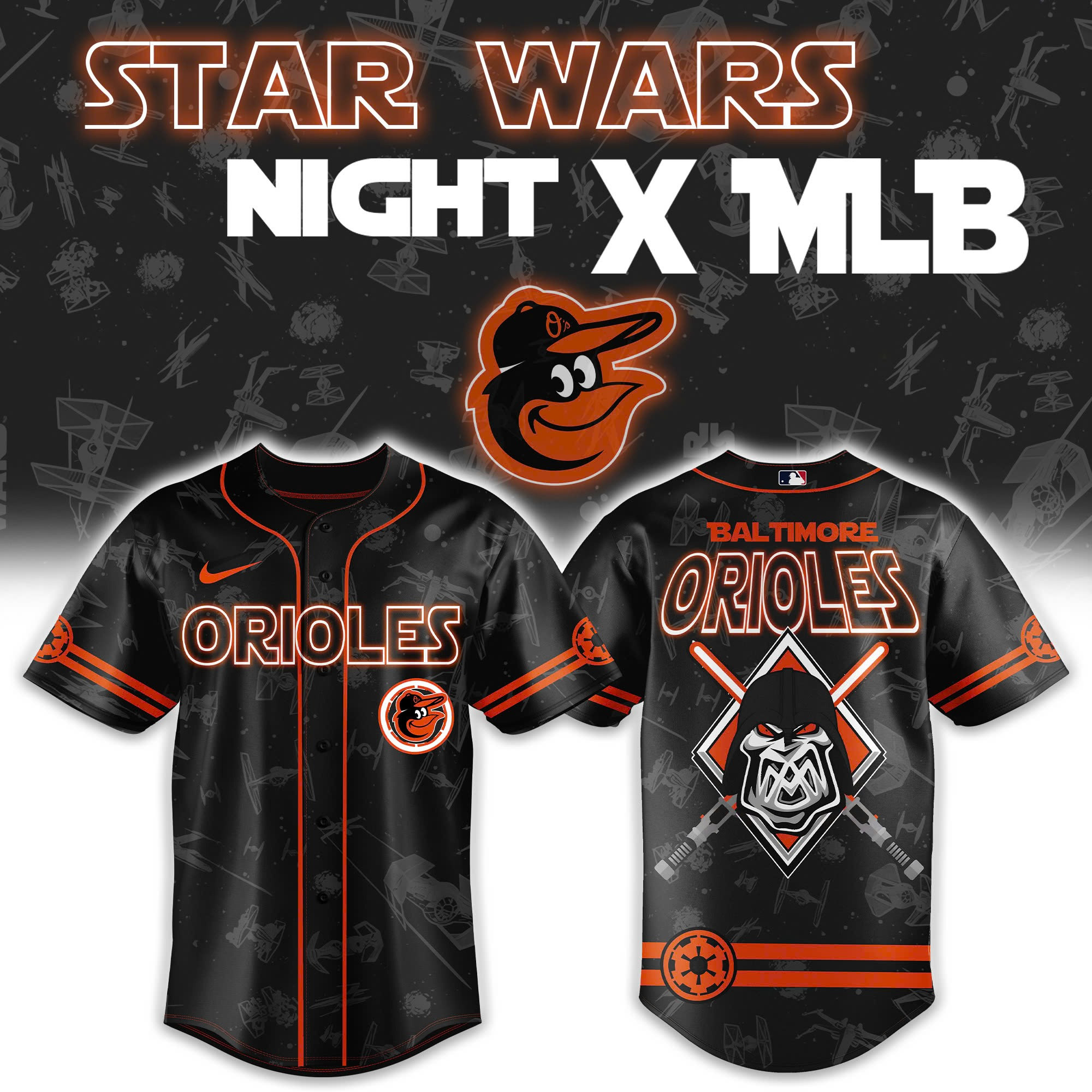 Baltimore Orioles x Star Wars Night 2025 Baseball Jersey Unique Gifts For Baseball Fans