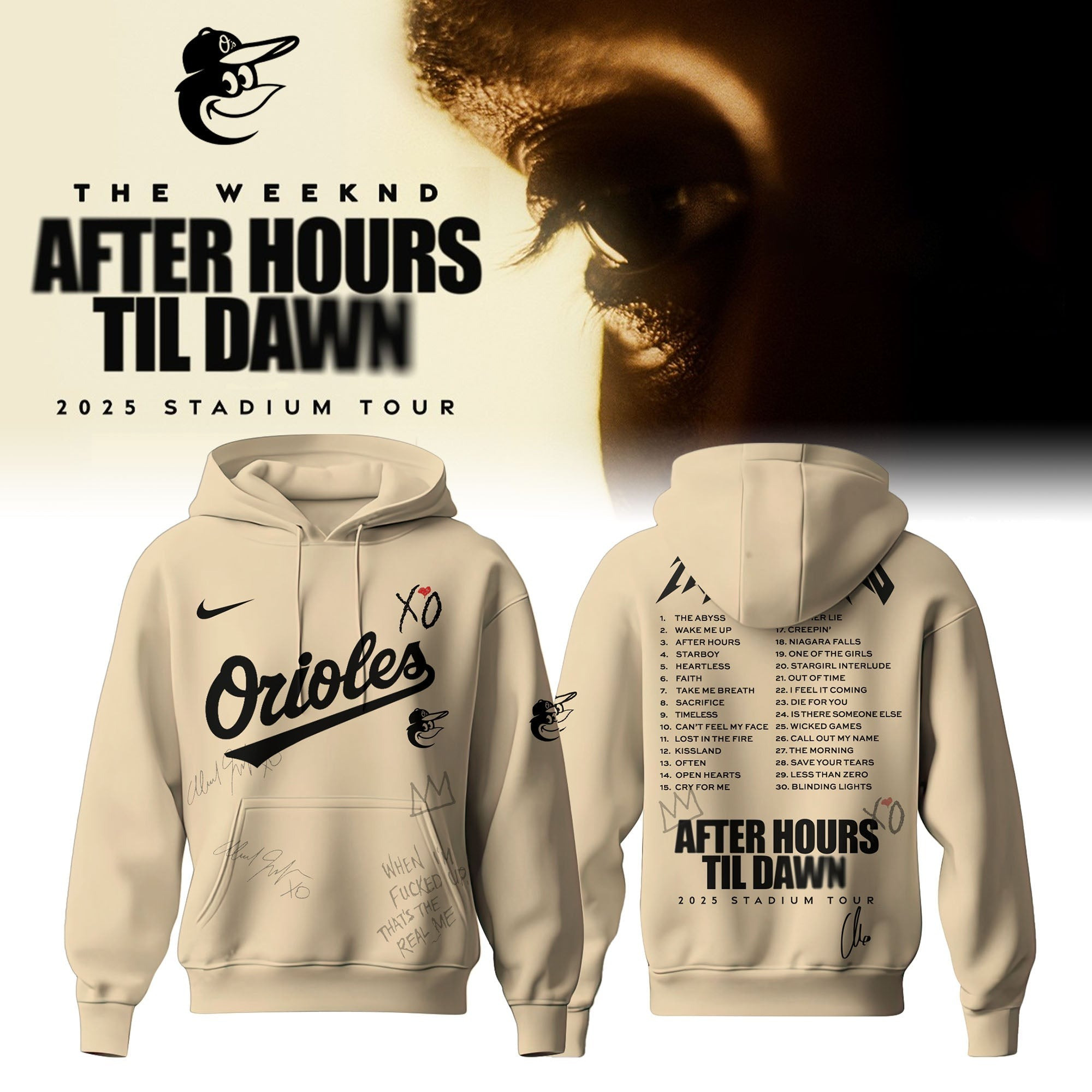 Baltimore Orioles x The Weeknd After Hours Til Dawn Hoodie Merch Gifts For Fans