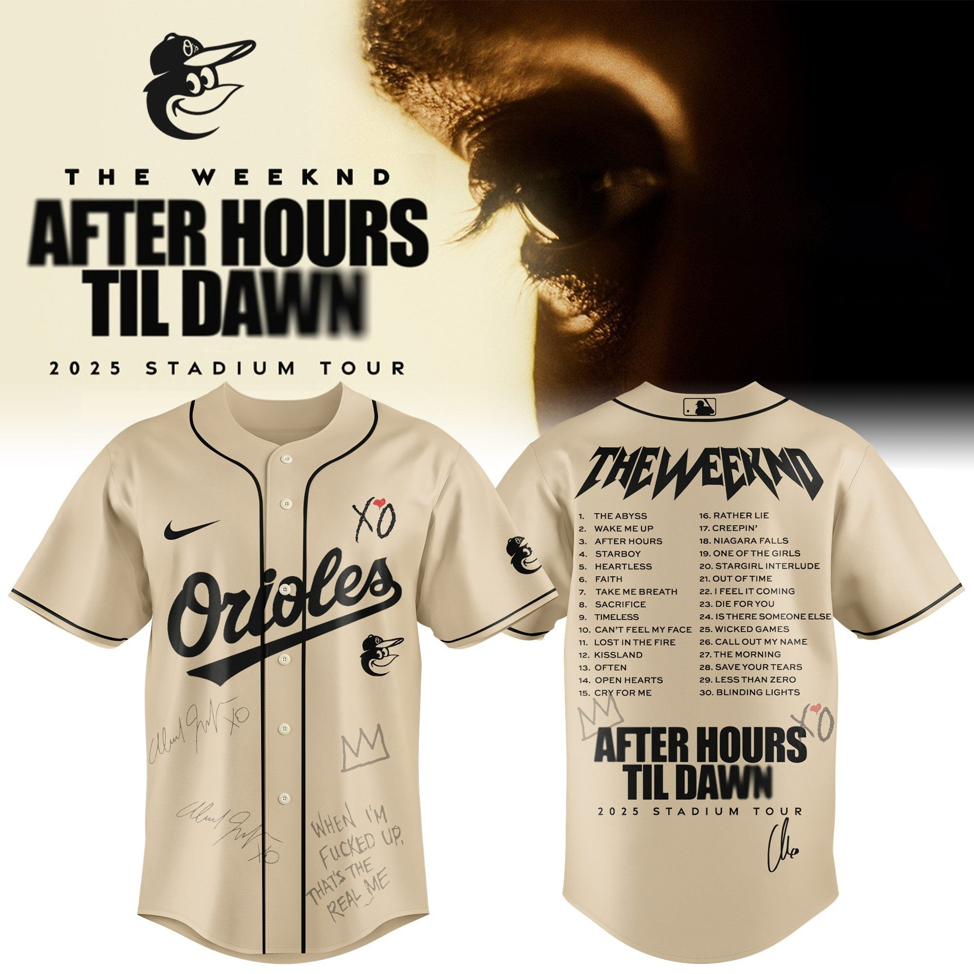 Baltimore Orioles x The Weeknd After Hours Til Dawn Jersey Merch Gifts For Fans