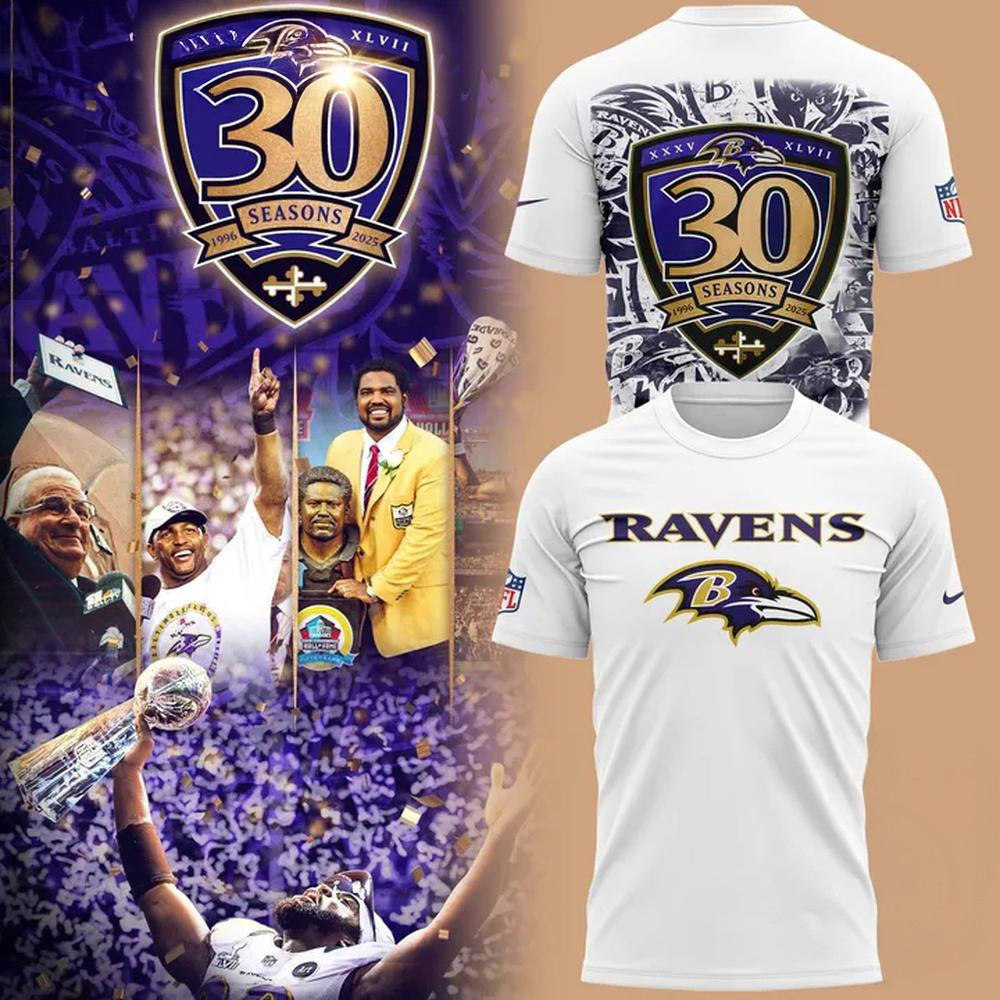 Baltimore Ravens 30 Season 1996-2025 Shirt Presents For Football Fans