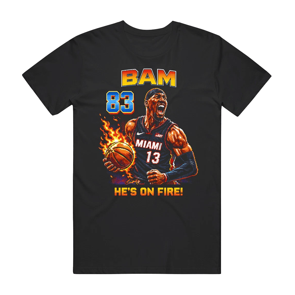 Bam Adebayo 83 Point He's On Fire T-Shirt Basketball Lover Shirt Best Gift For Bam Adebayo Fans