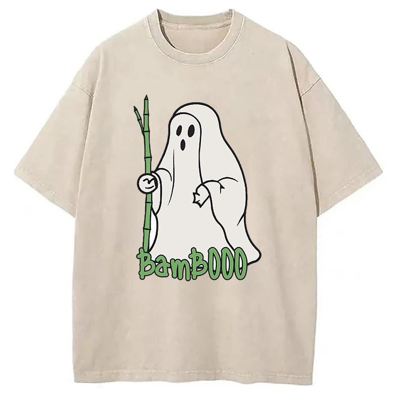 BambOOO Joke Ghost Washed T-Shirt Funny Graphic Gift For Friends Gifts For Friends