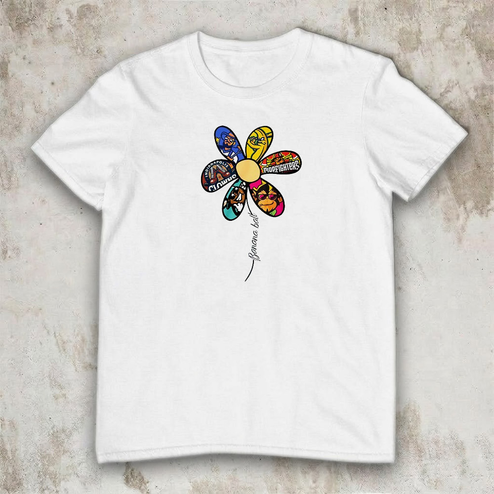 Banana Ball Flower T-Shirt Indianapolis Clowns Savannah Bananas Baseball Fan Gear Gift For Fans