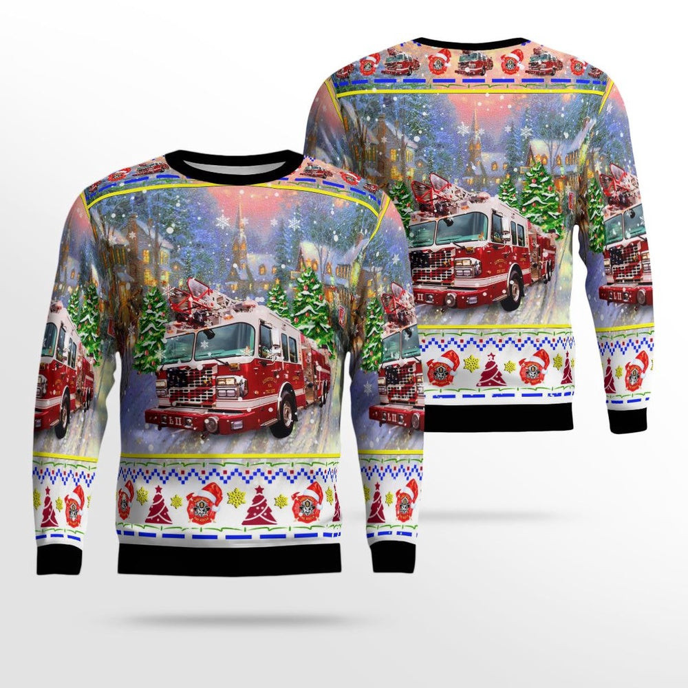 Barboursville Volunteer Fire Department Barboursville West Virginia Christmas AOP Ugly Sweater Xmas Unisex Sweater Christmas Gifts for Men Women