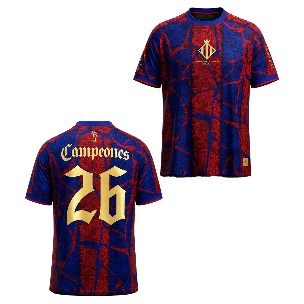 Barcelona FC 2026 Champions Comma Soccer T-Shirt Barcelona Campeones 26 Merch