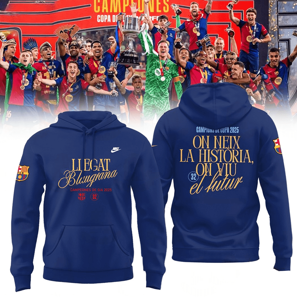 Barcelona FC Campions De Copa 2025 Hoodie Gift Ideas For Fans