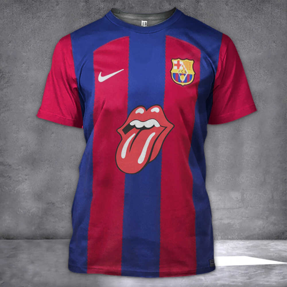 Barcelona x Rolling Stones Soccer Jersey 2025 Gifts For Fans