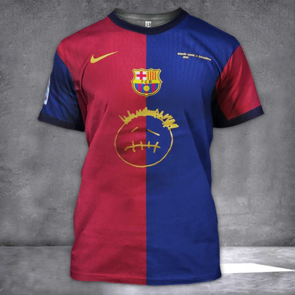 Barcelona x Travis Scott FC Football 2025 Shirt Gifts For Husband