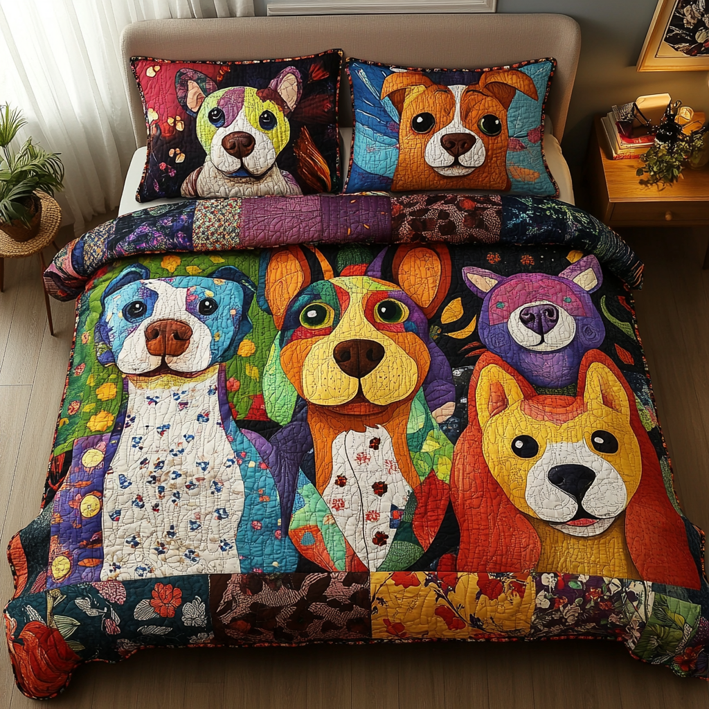 Barking Bliss Quilted Bedding Set Best Comforter Sets Best Presents For Dog Lovers