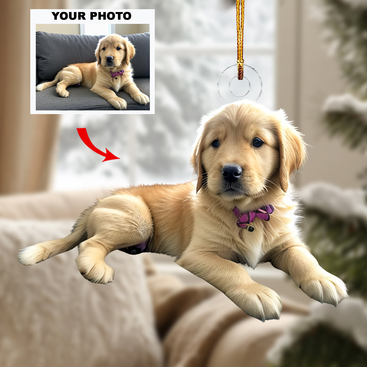 Barking Buddies Personalized Photo Mica Ornament Christmas Gift For Dog Lovers