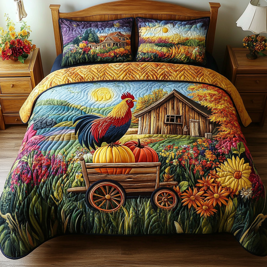 Barn Beauty Quilted Bedding Set Luxury Duvet Cover Set for Elegant Bedroom Decor