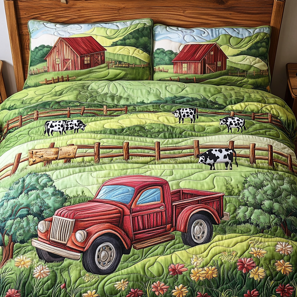 Barn Bliss Quilted Bedding Set Bedroom Farmhouse Decor Ideas Best Family Gifts