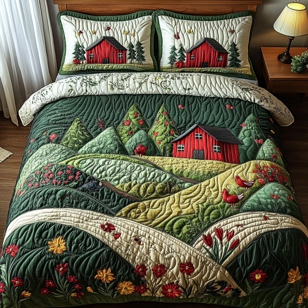 Barn Bliss Quilted Bedding Set Farmhouse Home Decor Ideas Top Christmas Gifts 2025